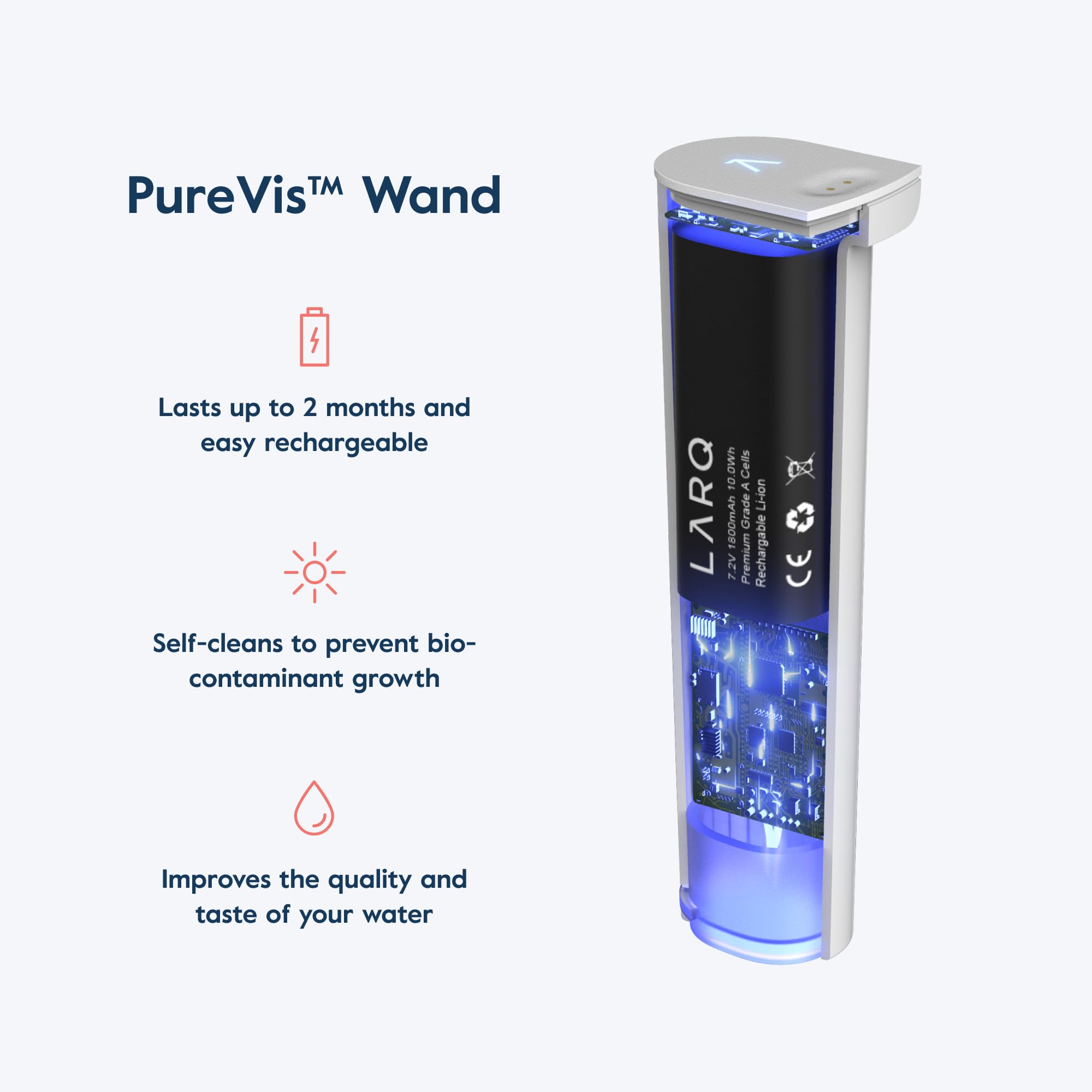 LARQ Total Filtration Bundle Set - Pitcher PureVis 1.9L, Self-Cleaning UV Water Filter Pitcher for Tap, Drinking Water and Filtered Insulated Water Bottle 25 Oz - Long-Lasting Filters, BPA Free - Image 5