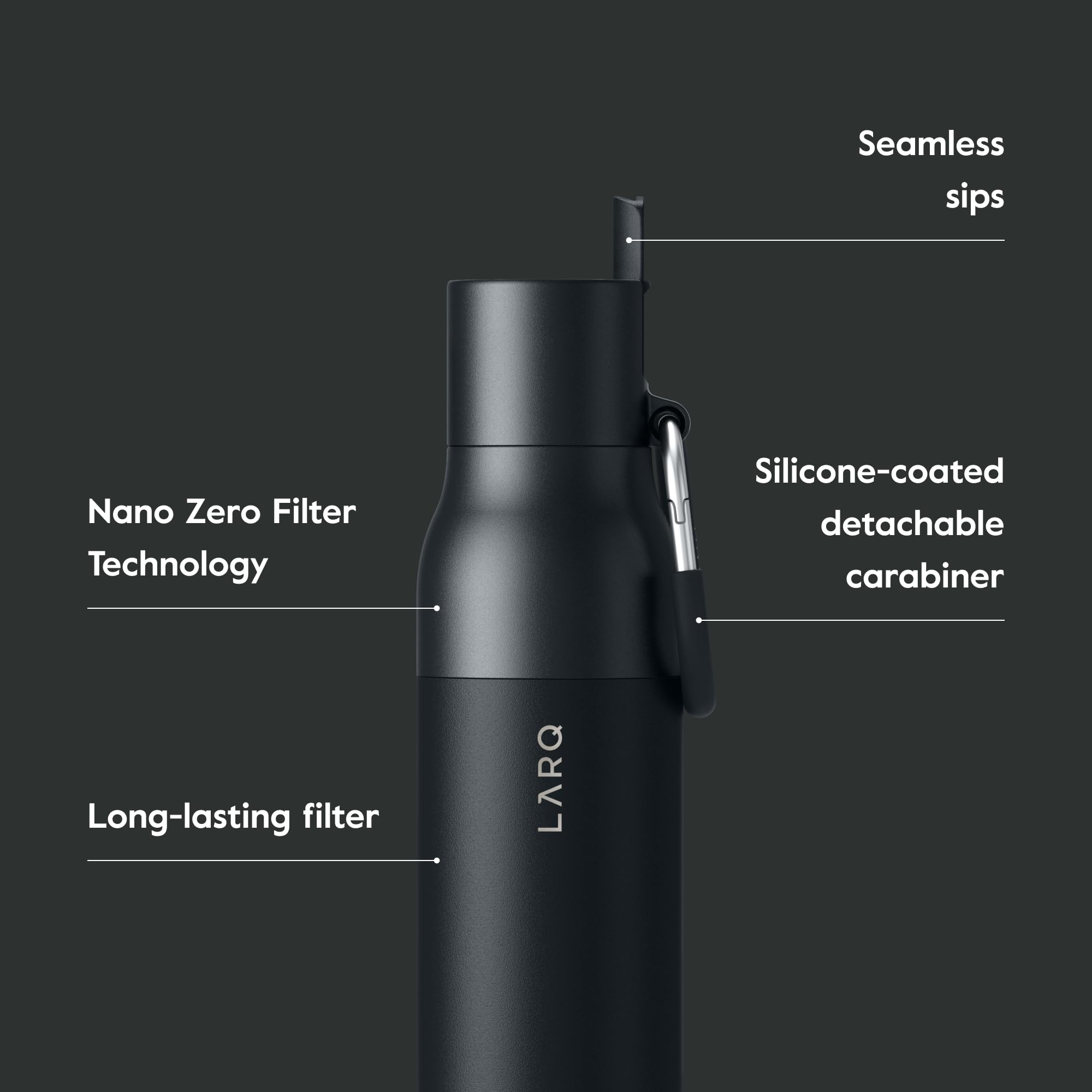 LARQ Holiday Bundle Set Bottle Filtered Insulated Water Bottle 17oz + 25oz | Reusable Bottles, Travel Friendly, BPA Free - Image 4