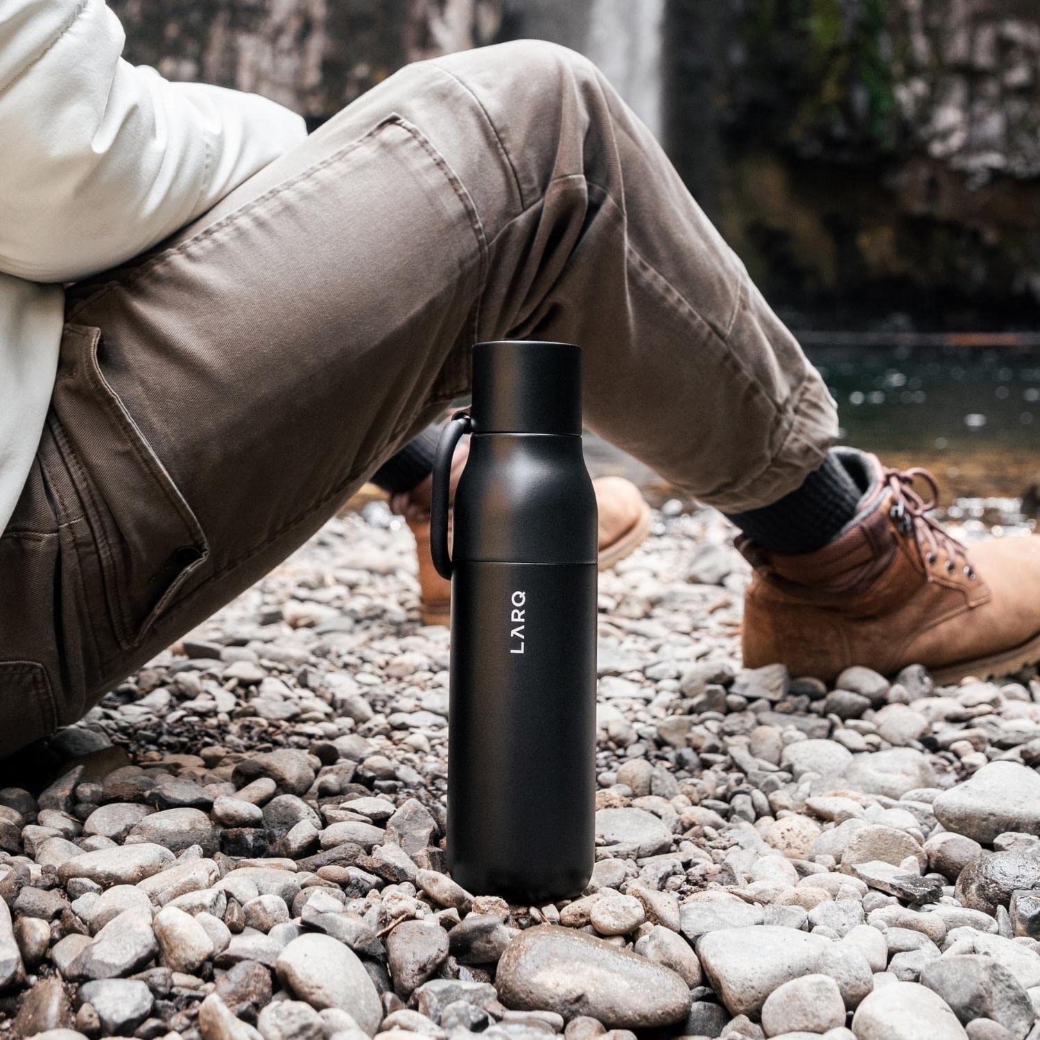 LARQ Bottle Flip Top 25 oz - Insulated Reusable Stainless Steel Water Bottle With Straw | BPA Free | For Sports, Gym, and Travel | Keep Drinks Cold for 24 Hours | Obsidian Black - Image 6
