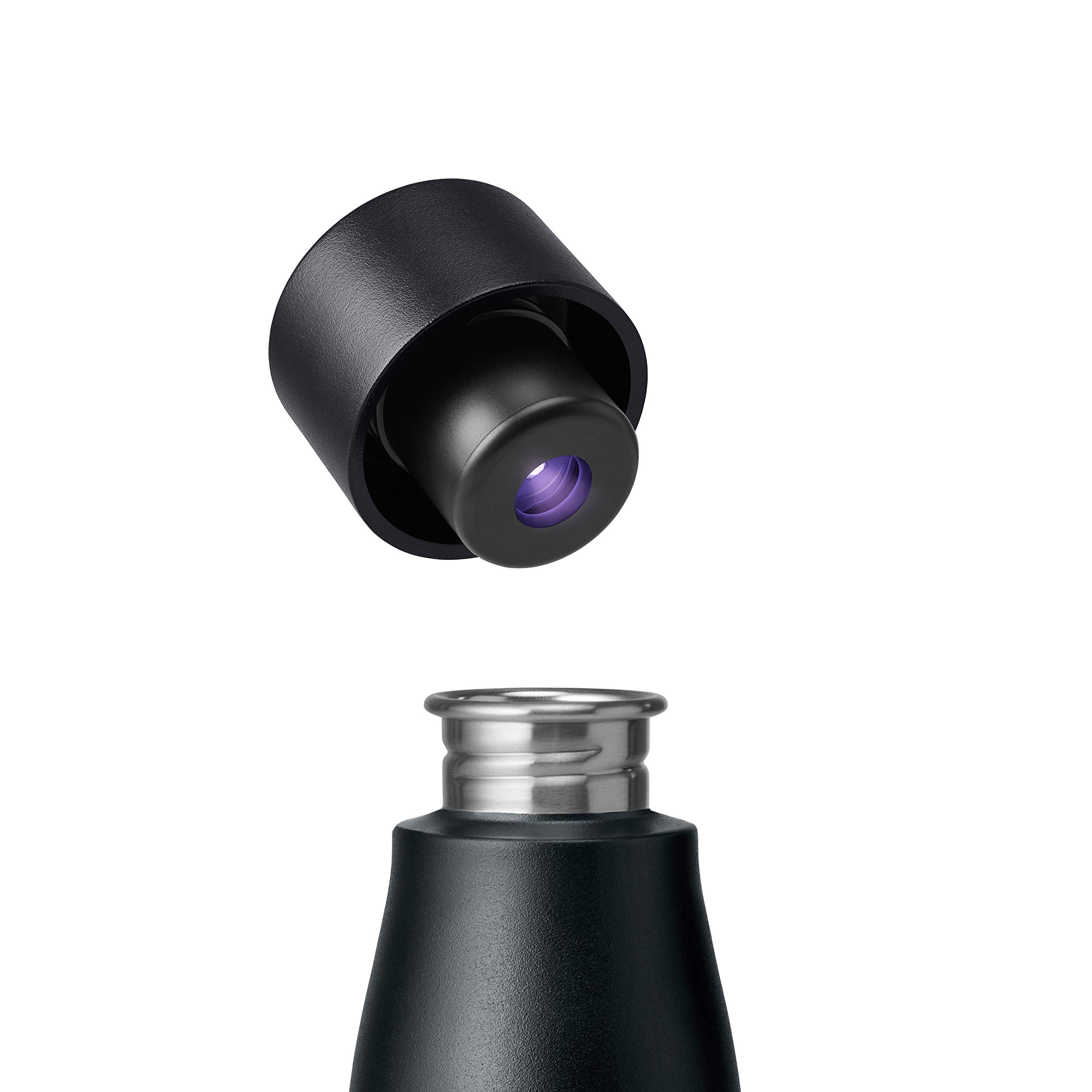 LARQ Bottle Movement PureVis 24 oz - Lightweight Self-Cleaning and Non-Insulated Stainless Steel Water Bottle with UV Water Purifier | Reusable & Travel Friendly, Black/Onyx - Image 4