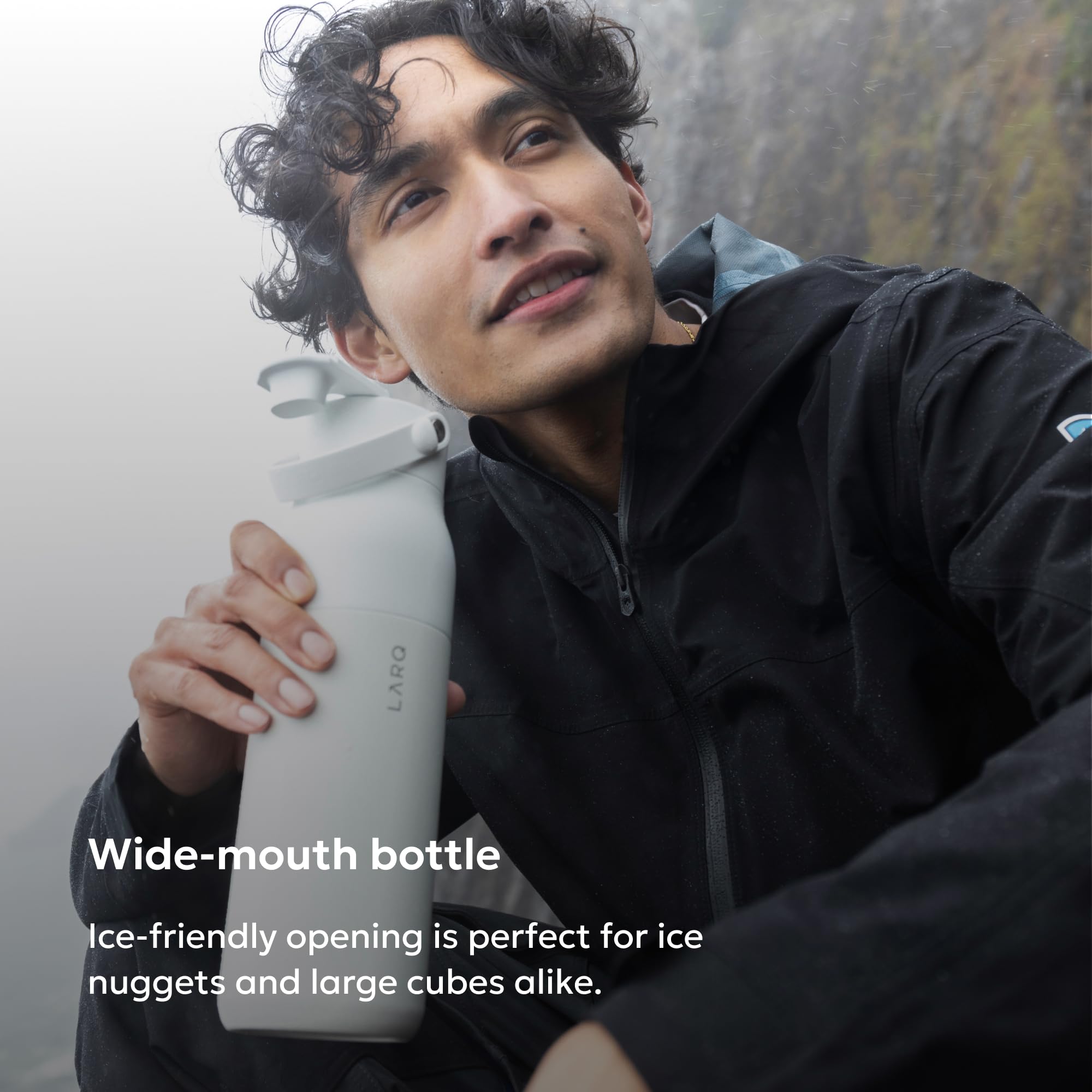 LARQ Bottle Swig Top 34oz - Insulated Stainless Steel Water Bottle With Built-In Silicone Handle | BPA Free | Reusable Water Bottle for Sports, Gym, and Travel, Granite White - Image 3
