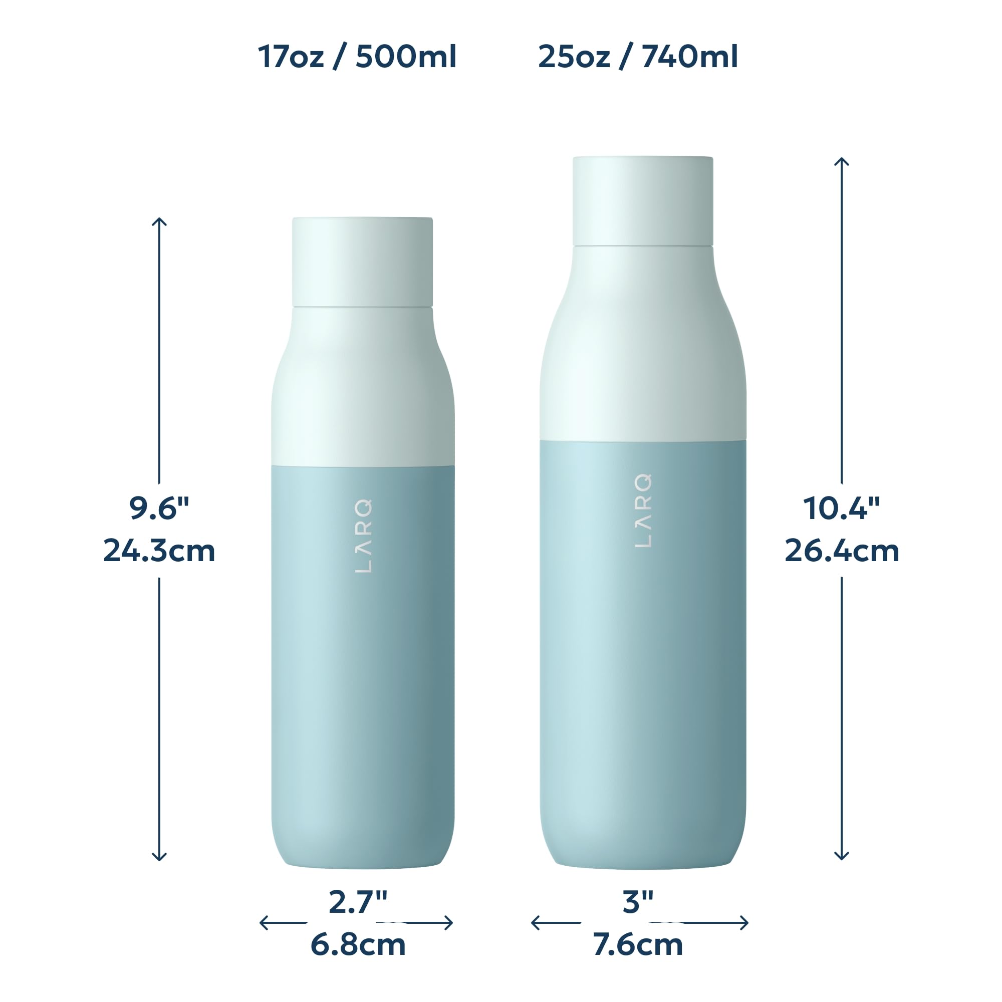 LARQ Bottle Twist Top 17 oz - Insulated Stainless Steel Water Bottle | BPA Free | Reusable Water Bottle for Camping, Office, and Travel | Keep Drinks Cold and Hot, Seaside Mint - Image 7
