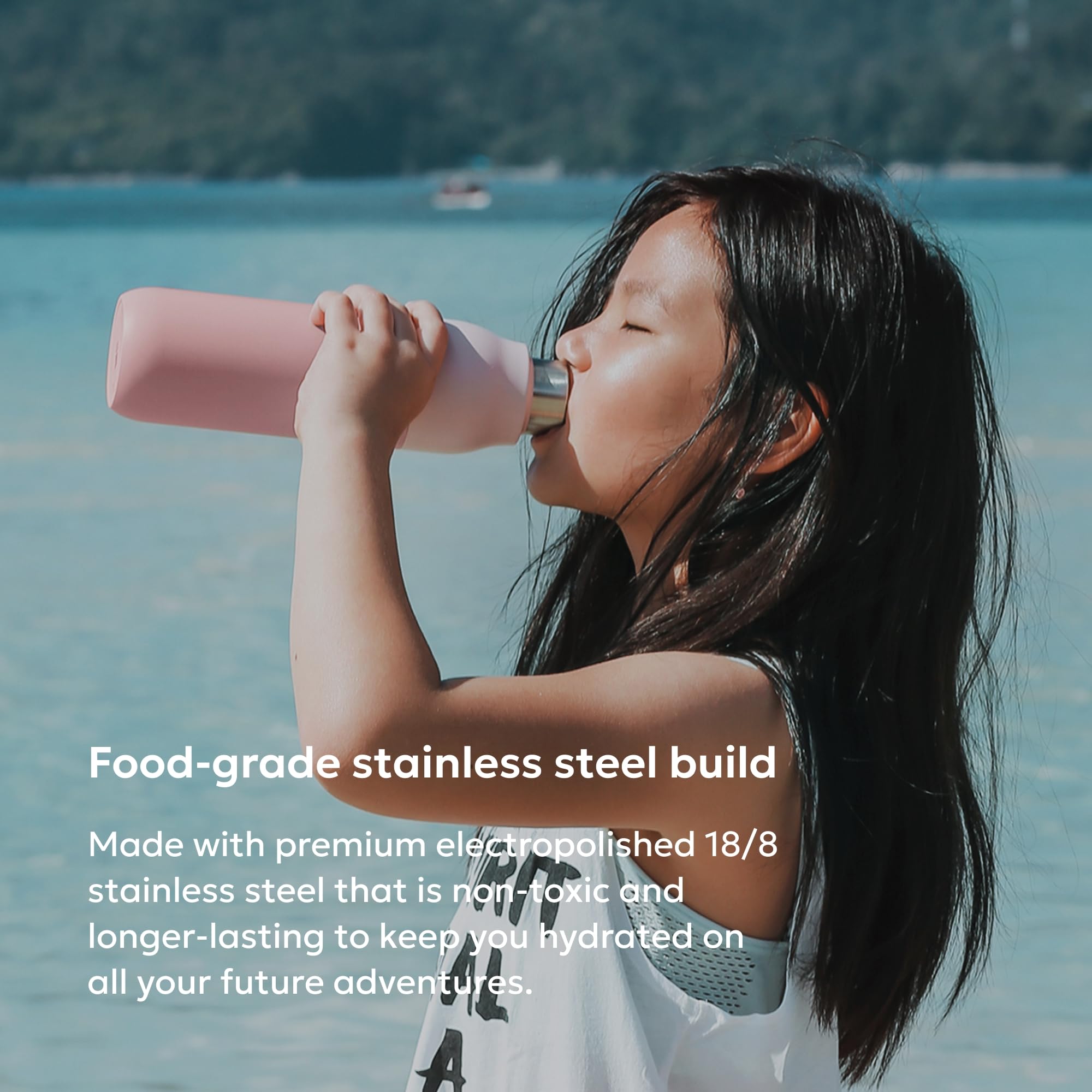 LARQ Bottle Twist Top 17 oz - Insulated Stainless Steel Water Bottle | BPA Free | Reusable for Camping, Office, Travel | Keeps Drinks Cold and Hot, Himalayan Pink - Image 3