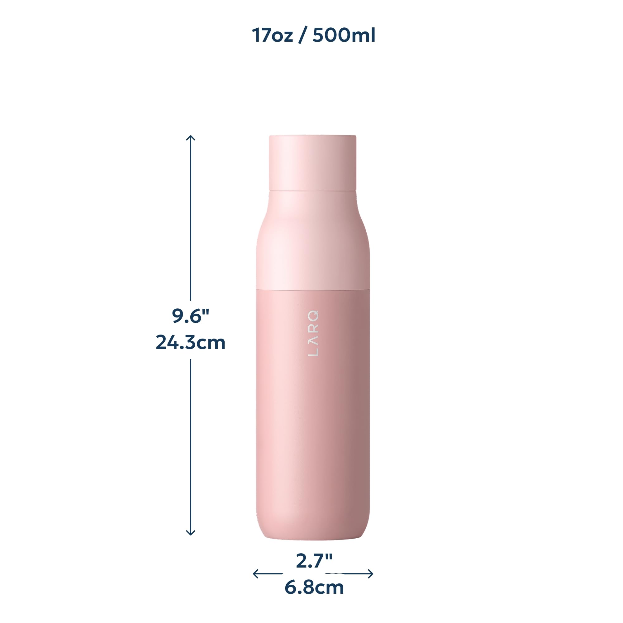 LARQ Bottle Twist Top 17 oz - Insulated Stainless Steel Water Bottle | BPA Free | Reusable for Camping, Office, Travel | Keeps Drinks Cold and Hot, Himalayan Pink - Image 7