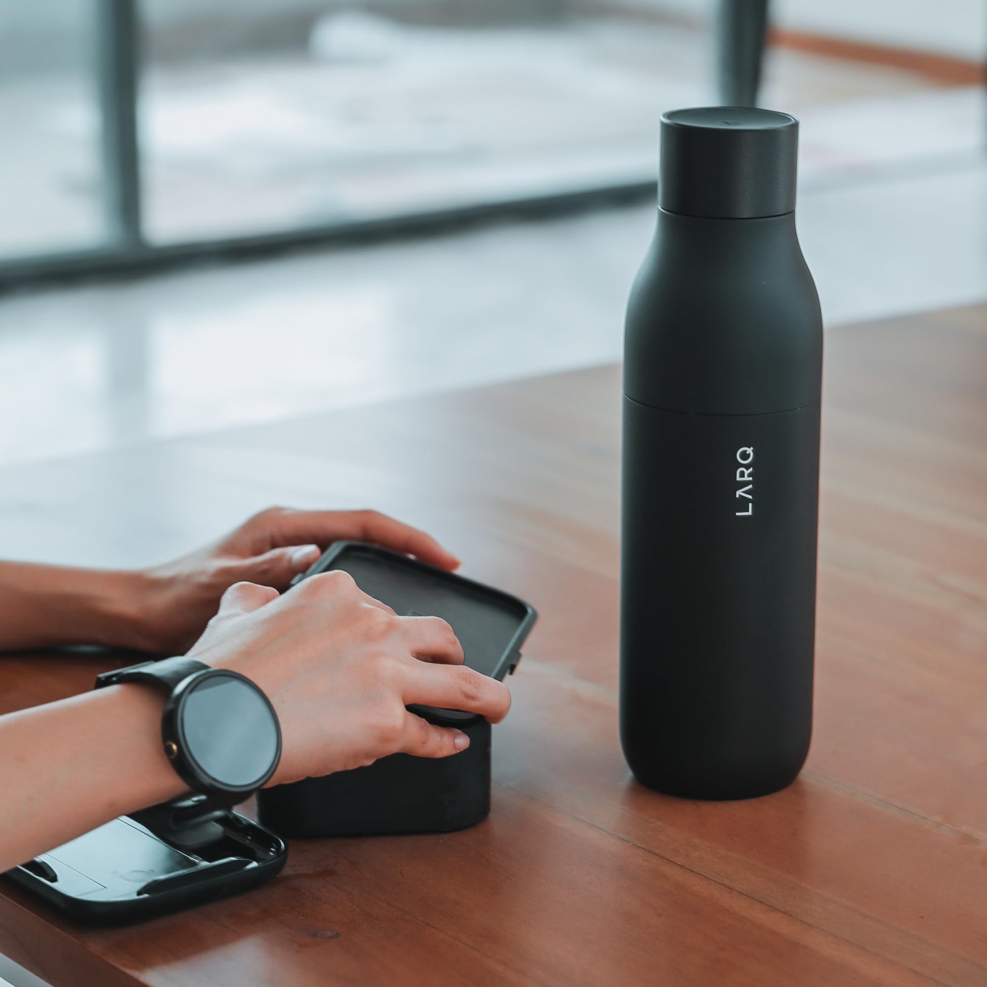 LARQ Clean AF Gift Set Bottle PureVis, Self-Cleaning Water Bottle 17oz + Filtered Insulated Water Bottle 17oz | Reusable Bottles, Travel Friendly, BPA free - Image 6