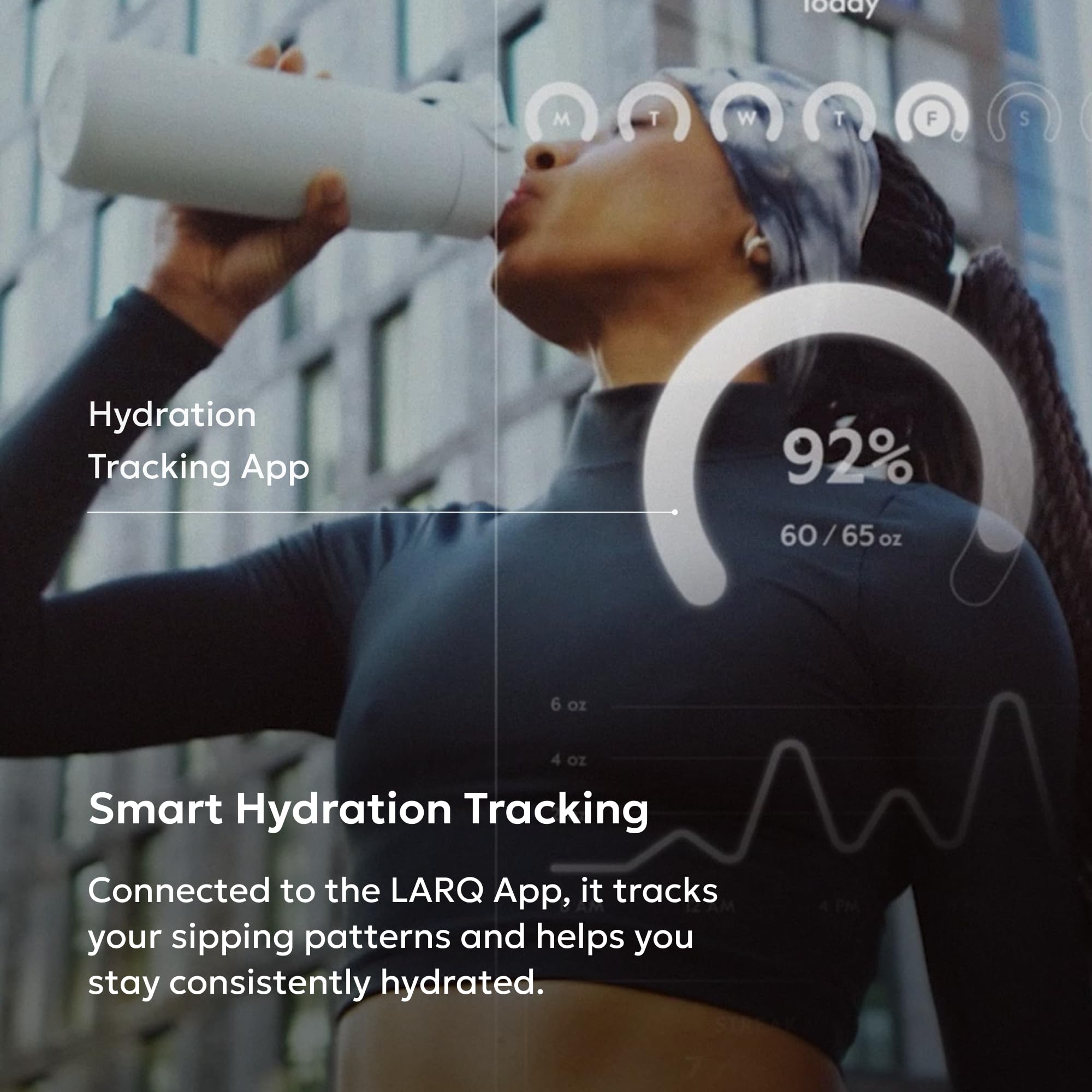 LARQ PureVis 2 Self Cleaning Water Bottle - UV Water Purifier with Filter Straw, Smart App Hydration Tracking, Insulated Stainless Steel - Image 5