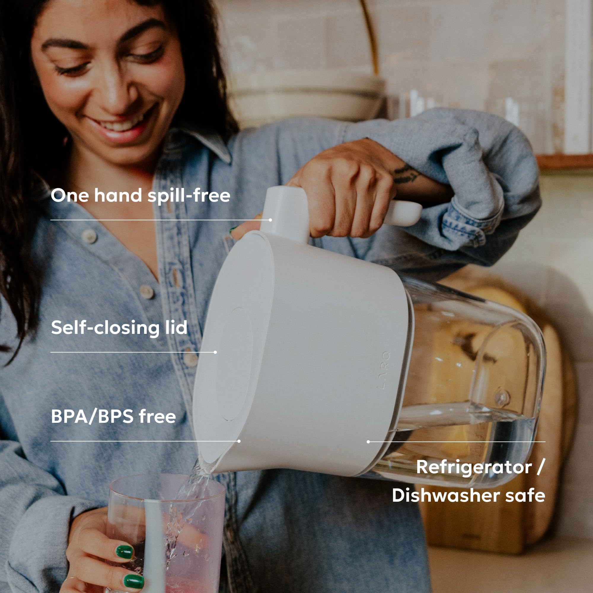 LARQ Hydrated AF Set - Water Filter Pitcher, Pure White + 4 Advanced Filters - Image 3